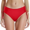 thumbnail image 1 of Defitshape Women's Swim Shorts Swimming Bottoms Swimsuit Cheeky Ruched Slimming Summer Board Shorts Soft Drawstring Mid Rise Swimwear Red Small, 1 of 1