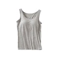 thumbnail image 1 of Defitshape Women's Tank Tops Built-in Bra Cami Cool Nightwear Crew Neck Vest Basic Comfy Home Fall Soft Thin Summer Pajama Top Grey Medium, 1 of 1