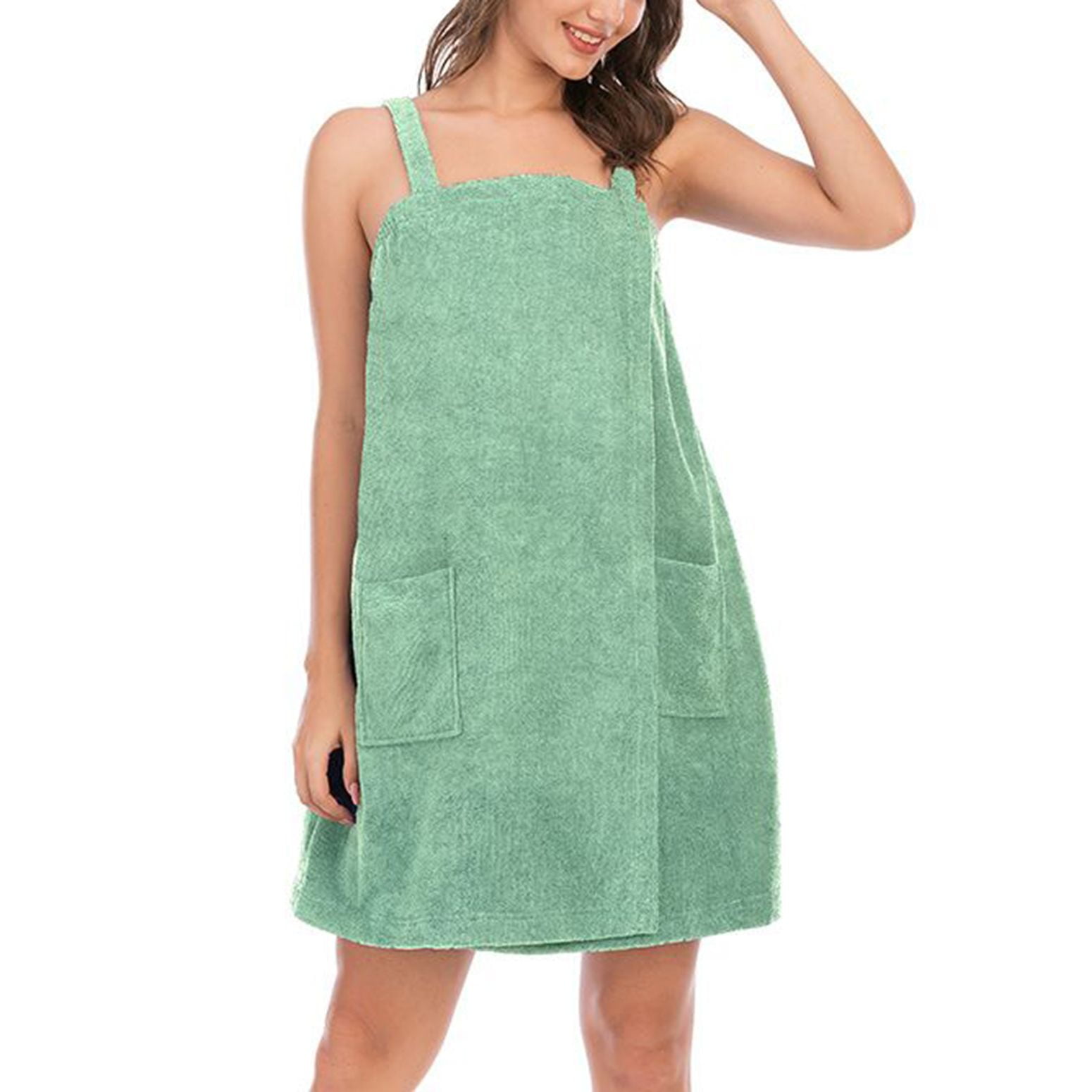 Defitshape Women's Terry Cloth Towel Wrap Bath Spa Soft Tank After