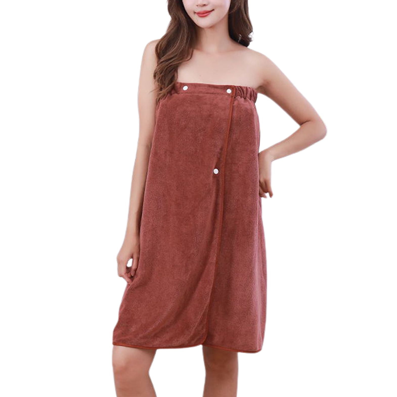 Defitshape Women's Terry Cloth Wrapping Bathrobe Shower Towel Wrap Soft