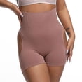 thumbnail image 1 of Defitshape Women's Tummy Control Shapewear Shorts Open Butt Lifting Buttless Slimming Boyshort Mid Thigh Breathable Firm Body Shaper Bean Paste Large, 1 of 4