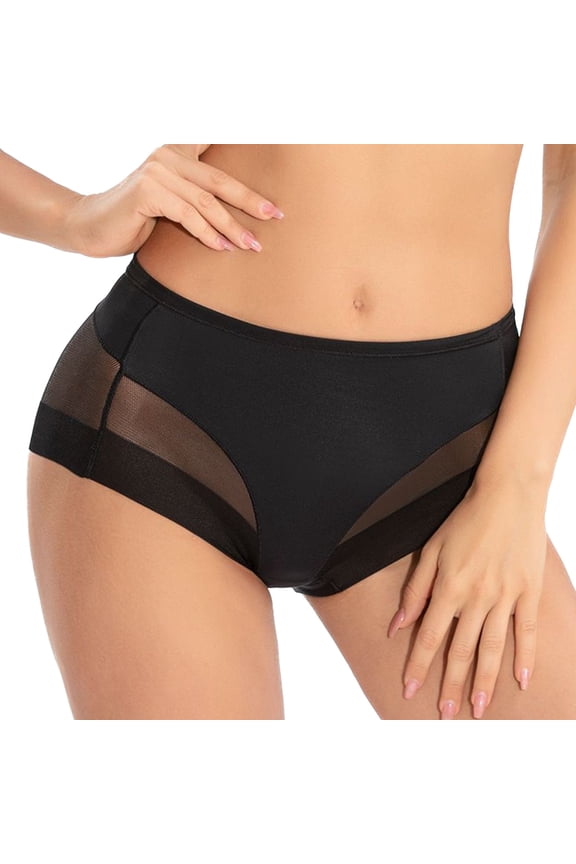 Women's Tummy Control Shapewear Shorts Seamless Firm Hide Belly Body Shaper Postpartum Mesh Stomach Slimming Shaperwear Undergarment Black 8