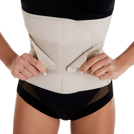 Defitshape Women's Tummy Control Waist Belt Postpartum Shapewear Elastic Firm Velcro Extra Firm Acrylic Waist Trimmer Apricot 14