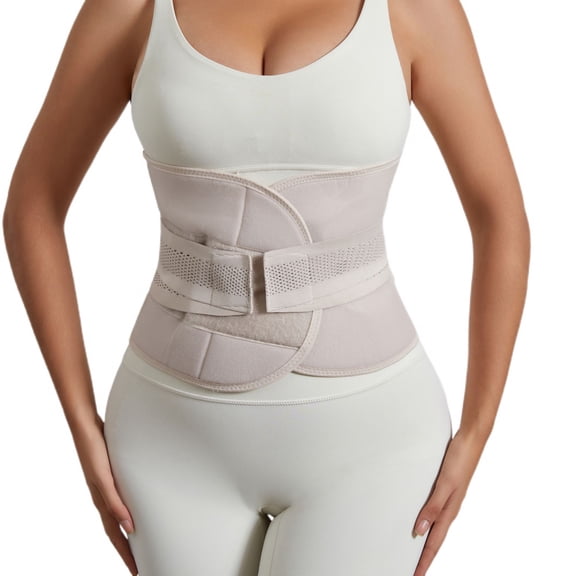 Defitshape Women's Tummy Control Waist Belt Slimming Cincher Shapewear Postpartum Firm Tight Gym Velcro Firm Control Shaper Nude Large