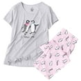 thumbnail image 1 of Defitshape Women's Two Piece Pj Cotton Blend Capri Pajama Set Short Sleeve Pant Soft Sleepwear Printed Patterned Lightweight Cute Patterned1 Large, 1 of 5