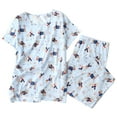 thumbnail image 1 of Defitshape Women's Two Piece Pj Cotton Blend Capri Pajama Set Short Sleeve Pant Soft Sleepwear Printed Patterned Lightweight Cute Patterned3 Medium, 1 of 5
