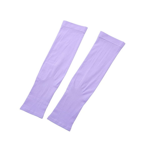 Defitshape Women's Uv Sun Protection Arm Sleeves Men Cooling Long Hand Sleeve Thin Slim Spandex Fit Running Outdoor Arm Covers Purple One Size