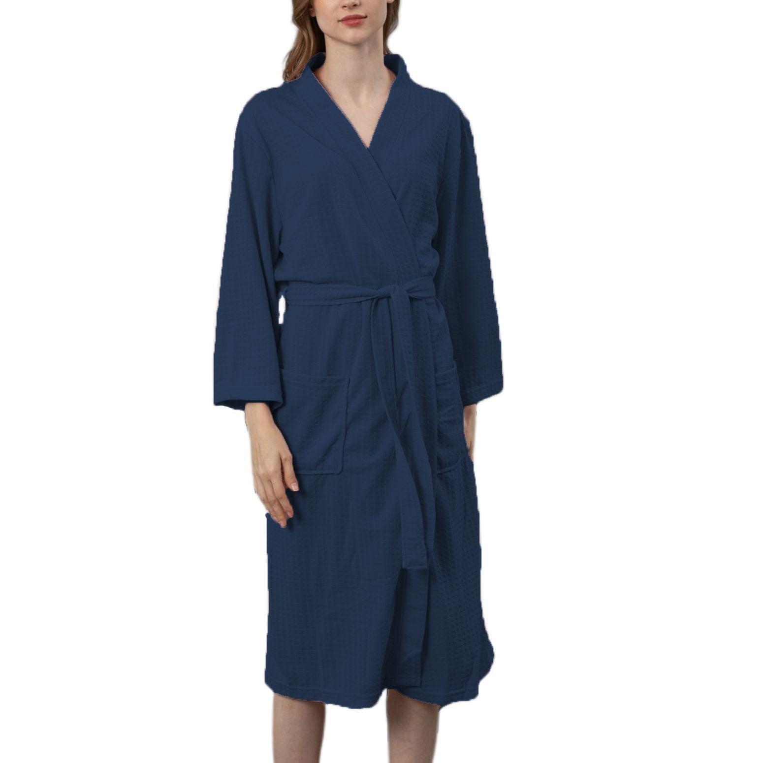 Defitshape Women's Waffle Knit Robe Breathable Wrap Holiday Fall Comfy ...