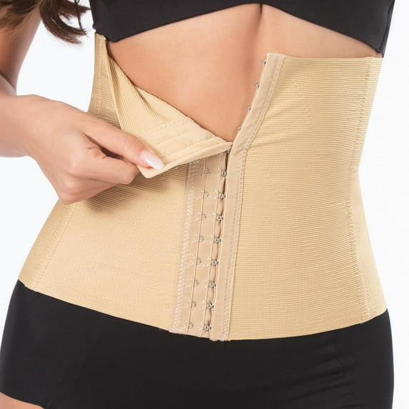 Defitshape Women's Waist Trainer Postpartum Belly Band Soft High Compression Seamless Stomach Slimmer Tummy Control Waist Cincher Girdle Shapewear Nude 6