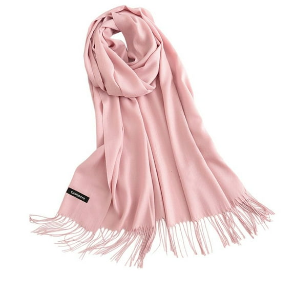 Defitshape Women's Warm Shawl Men Fall Scarf Travel Spring Soft Fashion Lightweight Date Night Cozy Fringe Scarves Light Pink One Size