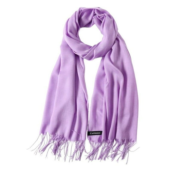 Defitshape Women's Warm Shawl Men Fall Scarf Travel Spring Soft Fashion Lightweight Date Night Cozy Fringe Scarves Light Purple One Size