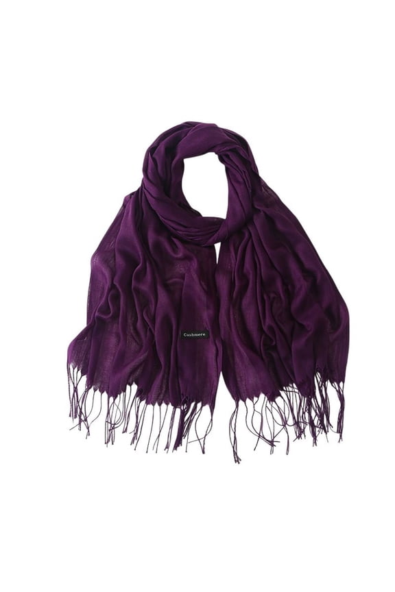 Women's Warm Shawl Men Fall Scarf Travel Spring Soft Fashion Lightweight Date Night Cozy Fringe Scarves Purple One Size