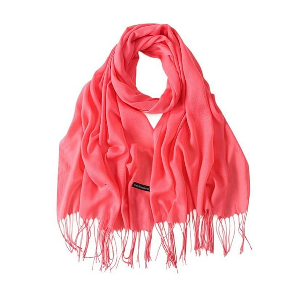 Defitshape Women's Warm Shawl Men Fall Scarf Travel Spring Soft Fashion Lightweight Date Night Cozy Fringe Scarves Watermelon Red One Size