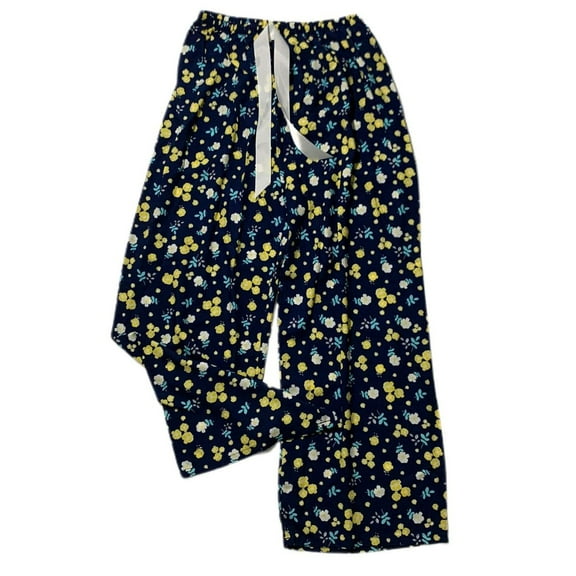 Defitshape Women's Wide Leg Pajama Pants Cute Printed Pjs Bottom Summer Casual Soft Long Pants Loose Fit Stretch Breathable Trousers Blue Small-Large