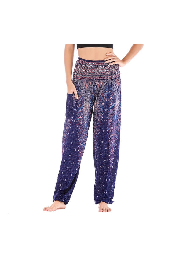 Women's Yoga Pants Boho Yoga Pants Jogging Fall Track High Waisted Summer Jogger Thin Casual Pants Patterned4 Small-X-Large