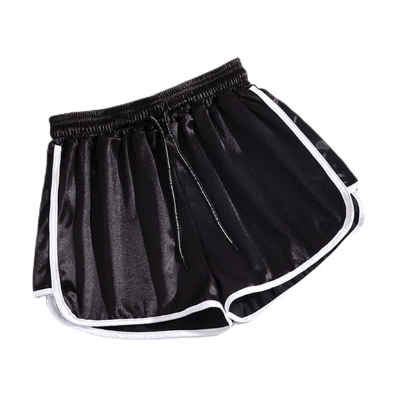 Defitshape Women's Yoga Shorts Gym Booty Shorts Running Summer Mid Rise Short Pull On Soft Casual Boyshorts Black 4-6