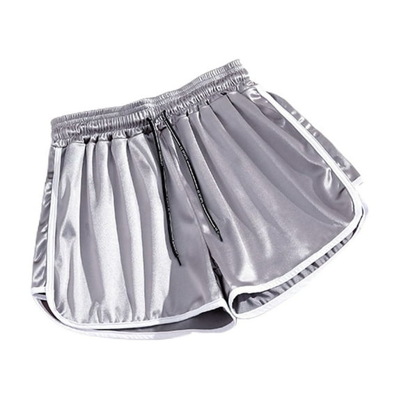 Defitshape Women's Yoga Shorts Gym Booty Shorts Running Summer Mid Rise Short Pull On Soft Casual Boyshorts Grey 12
