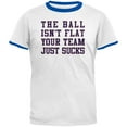 thumbnail image 1 of Deflategate Your Team Sucks Mens Ringer T Shirt White-Royal SM, 1 of 1