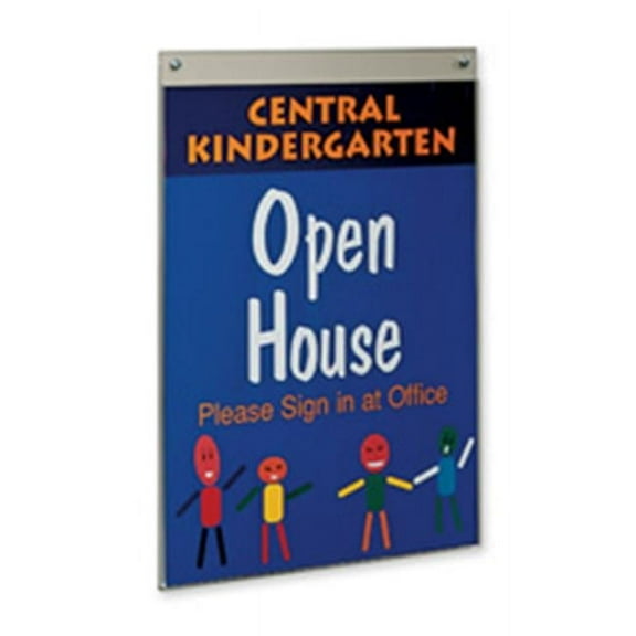 Deflect-O Corporation DEF68301 Wall Mount Sign Holder- Pre-Drilled- Landscape- 11in.x8-.50in.- CL