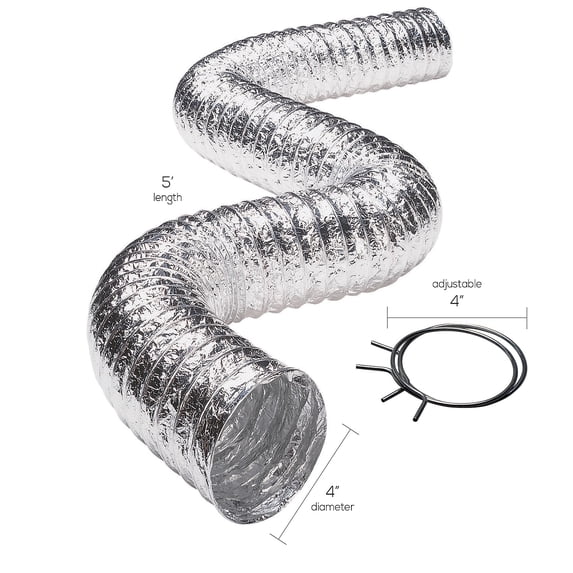 Deflect-O Deflecto F0408msx/30 Aluminum Duct VENFO408MSX