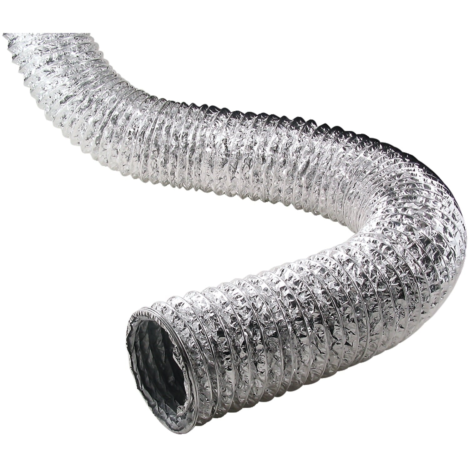 Deflect-O Deflecto Silver Supurr-Flex 5-Ply Aluminum Flex Duct 4" x 50' (F0450) VENFO450SF