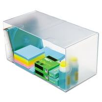 Deflect-o Stackable Double-cube Organizer - 6" Height X 12" Width X 6" Depth - 1 Compartment[s] - Plastic - Clear (350501)