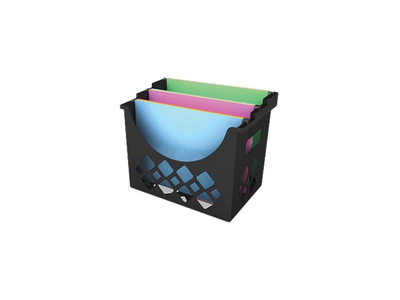 Deflect-O Hanging File Holder 3 Compartments 9.6"x8.5"x13.25" Black 39304