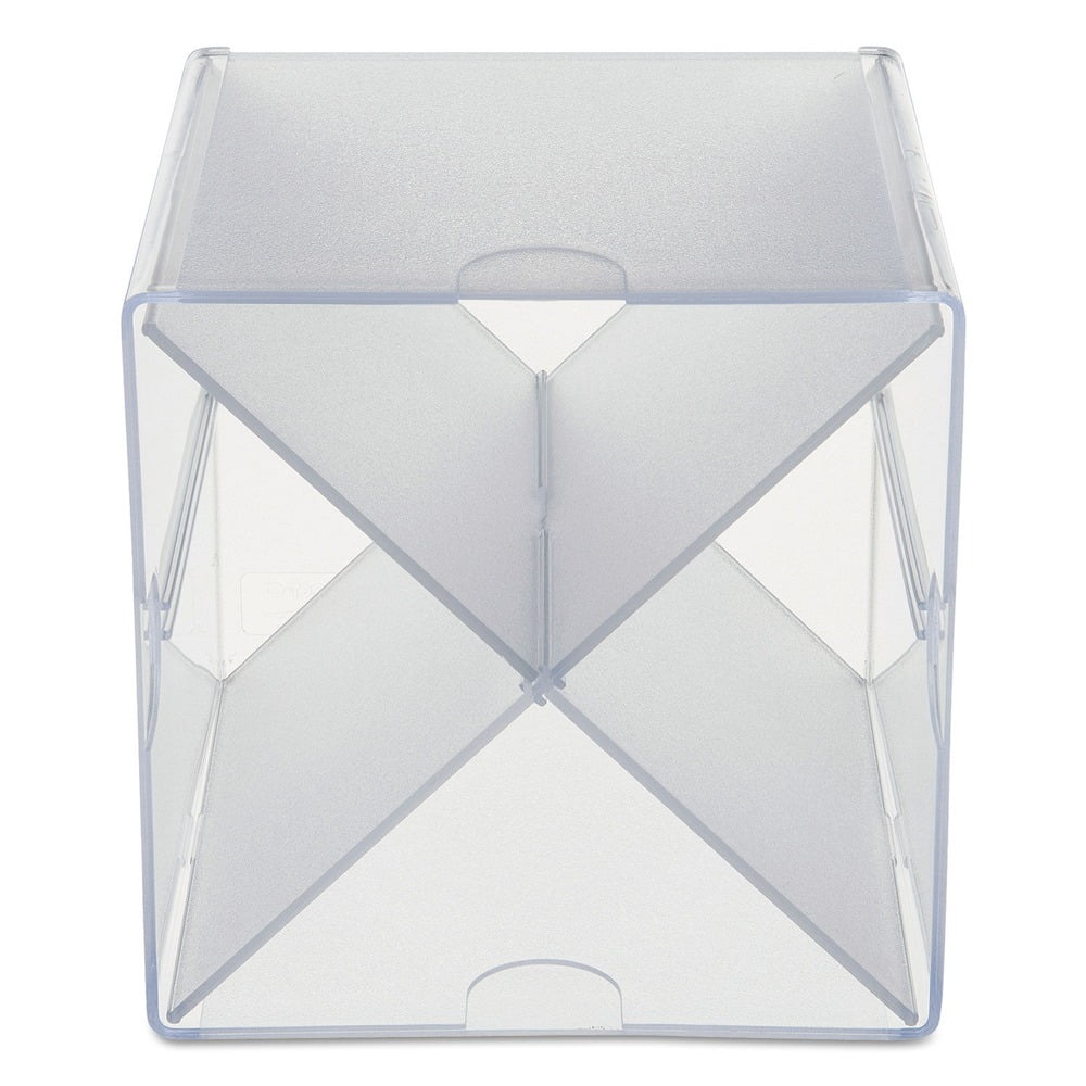 Clear Polystyrene Stackable Desk Organizer with X Divider