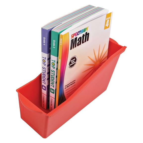 Deflecto 39508RED Antimicrobial Kids Book Bin (Red)