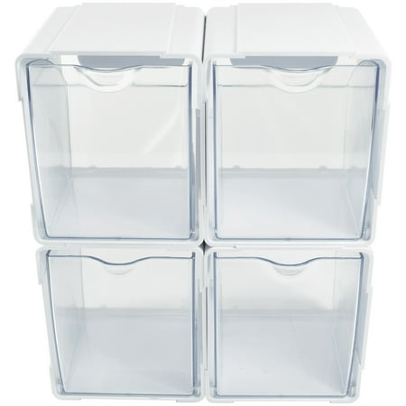 Deflecto - Interlocking Storage Organizer (4-Pack) - White