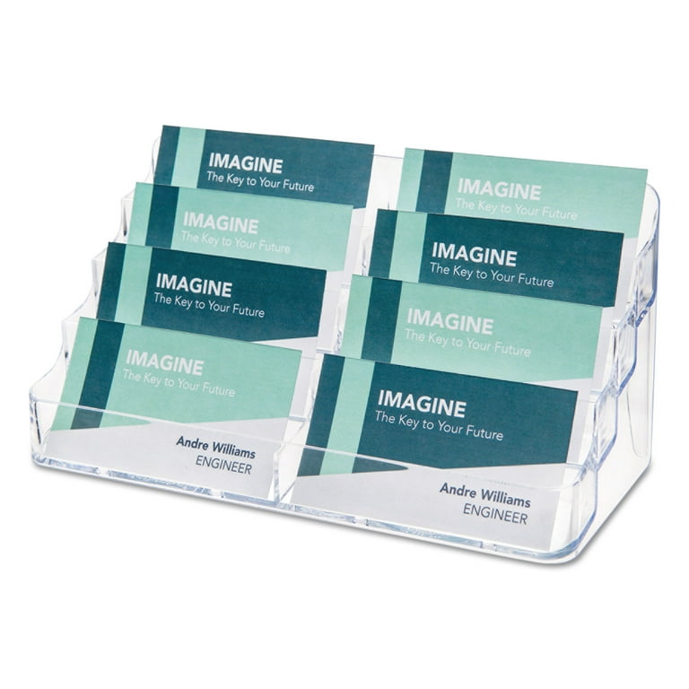 8-Pocket Business Card Holder, Holds 400 Cards, 7.78 x 3.5 x 3.38, Plastic, Clear 8-Pocket Business Card Holder, Holds 400 Cards, 7.78 x 3.5 x 3.38, Plastic, Clear