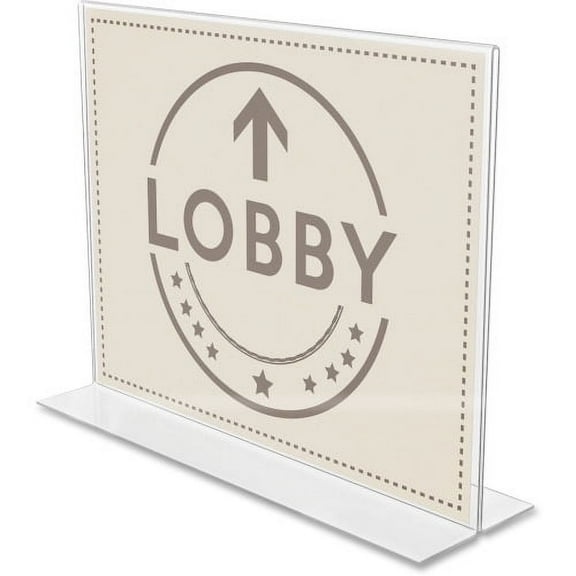 Deflecto Anti-Glare Double-sided Sign Holder 11" x 8.5" x 3.8" x - Acrylic - 1 Each - Clear