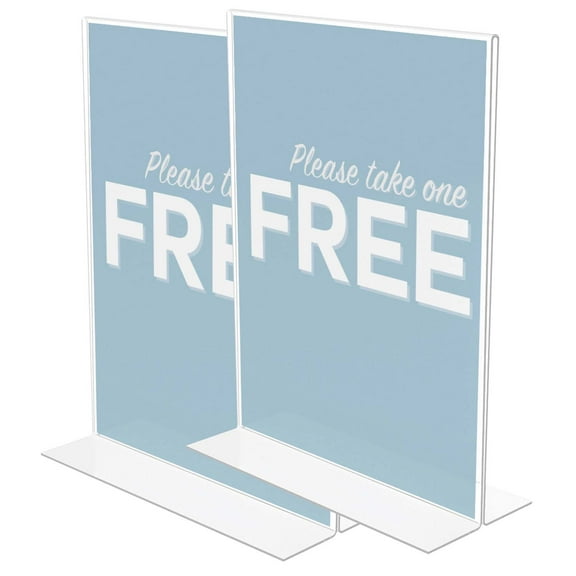 Deflecto Classic Image Stand-Up Sign Holder, Portrait, Pack of 2