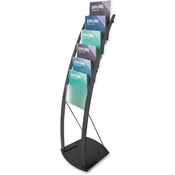Deflecto Contemporary Floor Display - 6 Compartment(s) - Compartment Size 1.45" - 49" Height x 13" Width x 16.5" Depth - Floor - Metal - 1 Each | Bundle of 5 Each