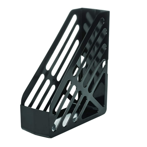 Deflecto Corporate Jumbo Magazine File with SteriTouch Protection, Black Polystyrene Plastic, 12.01" H x 10.43" L x 3.94" W