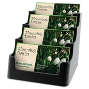 Deflecto, DEF90404, 4 Tier Business Card Holder, 1 Each, Black