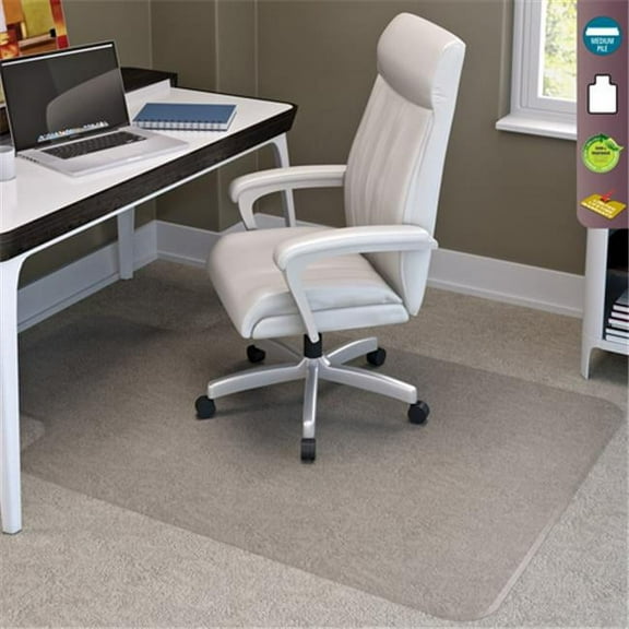 Deflecto  Frequent Use Chair Mat For Medium Pile Carpet- Clear