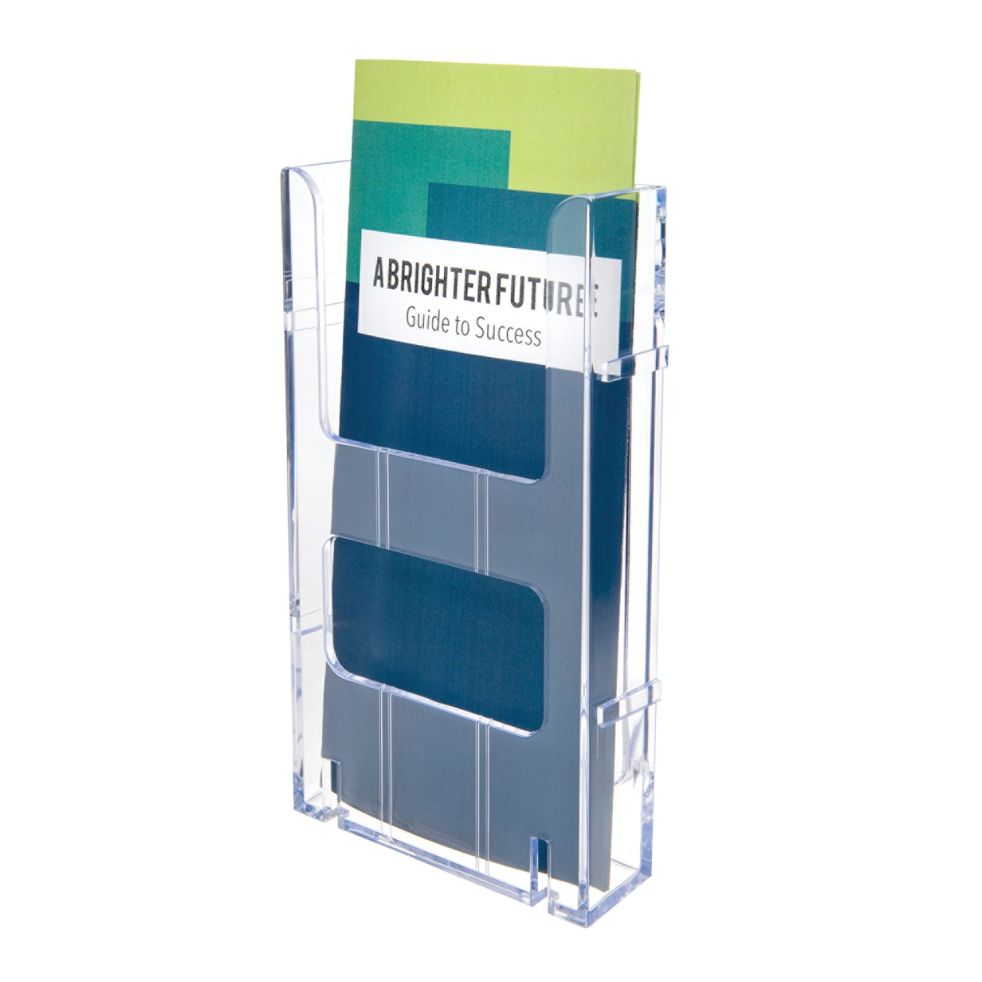Deflecto Lit Loc Interlocking Leaflet Literature Display, 8"H x 4 3/8"W x 1 1/4"D, Clear