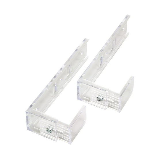 Deflecto Partition Brackets, For Wall Files and File Pockets, 1.5" to 2.5" Thick Walls, Clear