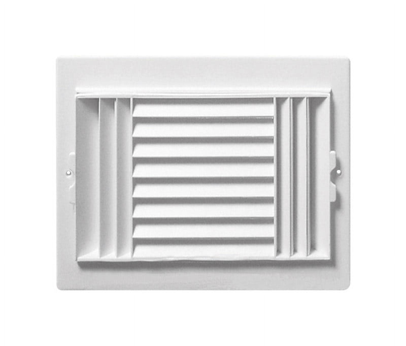 White Plastic 10 x 8 Inch 3-Way Ceiling Register