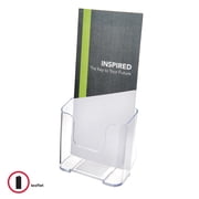 Deflecto® Literature DocuHolder®, Brochure/Leaflet Size, 7 3/4"H x 4 1/4"W x 3 1/4"D, Clear