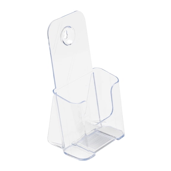 Deflecto Literature DocuHolder, Brochure/Leaflet Size, 7 3/4"H x 4 1/4"W x 3 1/4"D, Clear
