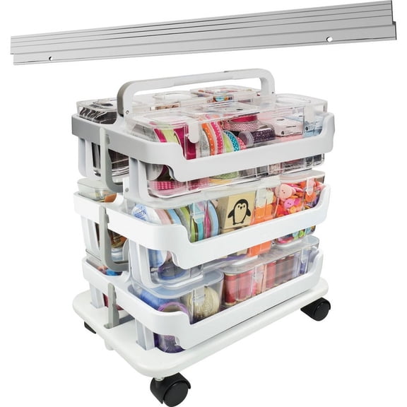 Deflecto Stackable Caddy Organizer Caddy Bundle - 22.3" Height x 16" Width x 11" Depth - Floor - 1 / Set | Bundle of 5 Sets