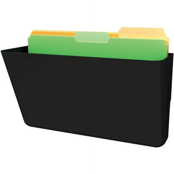 Deflecto Sustainable DocuPocket Letter Black-1 Pocket 50% Recycled Content 1 Pocket(s) - 7" Height x 13" Width x 4" Depth - Recycled - Black - Plastic - 1Each