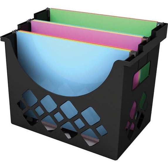 Deflecto Sustainable Office Desktop Hanging File Holder - 9.6" Height x 13.3" Width x 8.5" Depth - Desktop - Sturdy - 30% Recycled - Black - 1 Each | Bundle of 10 Each