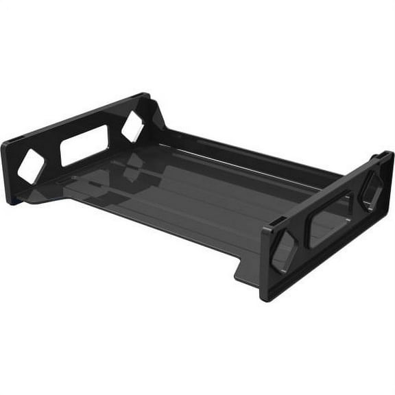 Deflecto Sustainable Office Stackable Desk Tray 2.8" Height x 13" Width x 9" Depth - Desktop - Recycled - Black - Plastic - 1Each