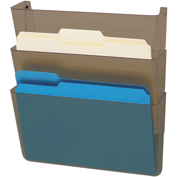 Deflecto, Unbreakable Linking DocuPocket set, Smoke