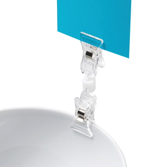 Deflecto VersaGrip Sign Holder with 2 Clips, Clear, 3.5" x 0.875" x 0.5", 10 Piece