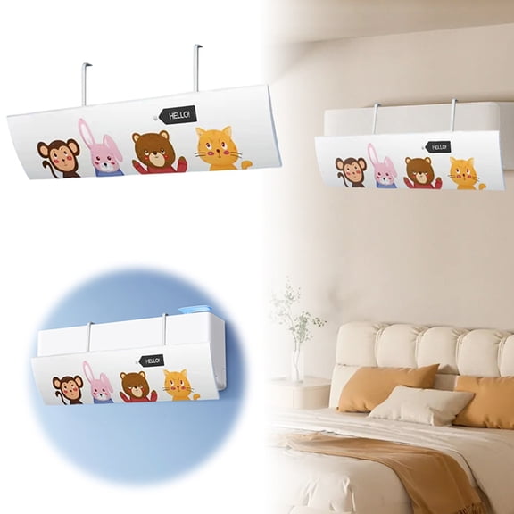 Deflector Universal Adjustable Air Conditioning Deflector Helps /Heating Air Circulation Direct Blowing Wind Deflector Baffle Door Hanging Decorations String Easter Paper Leafs Hanging Decorations