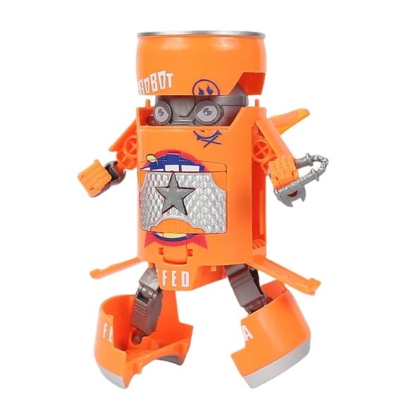 Deformed Car Model Robot Toys Robot Toy Robot Figures Deformed Toys Coke Cans Design Orange